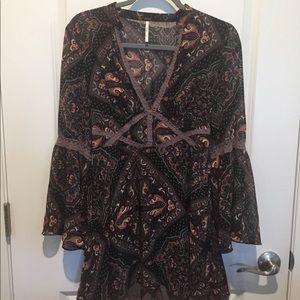 Black, orange, gray, cream color pattern.